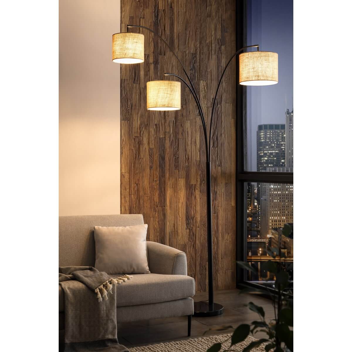 Floor lamp black with marble base - SalesFever