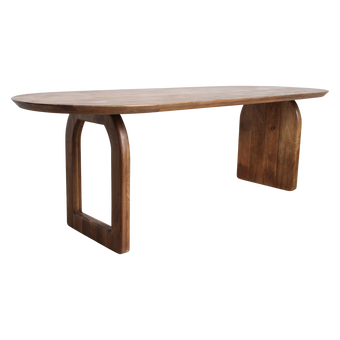 Bullnose eettafel bruin mix onderstel