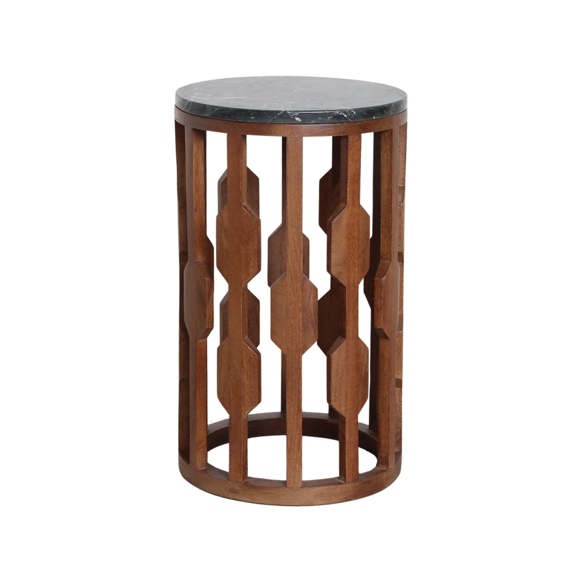 Lampung bijzettafel marmer zwart - 40x40x50 cm