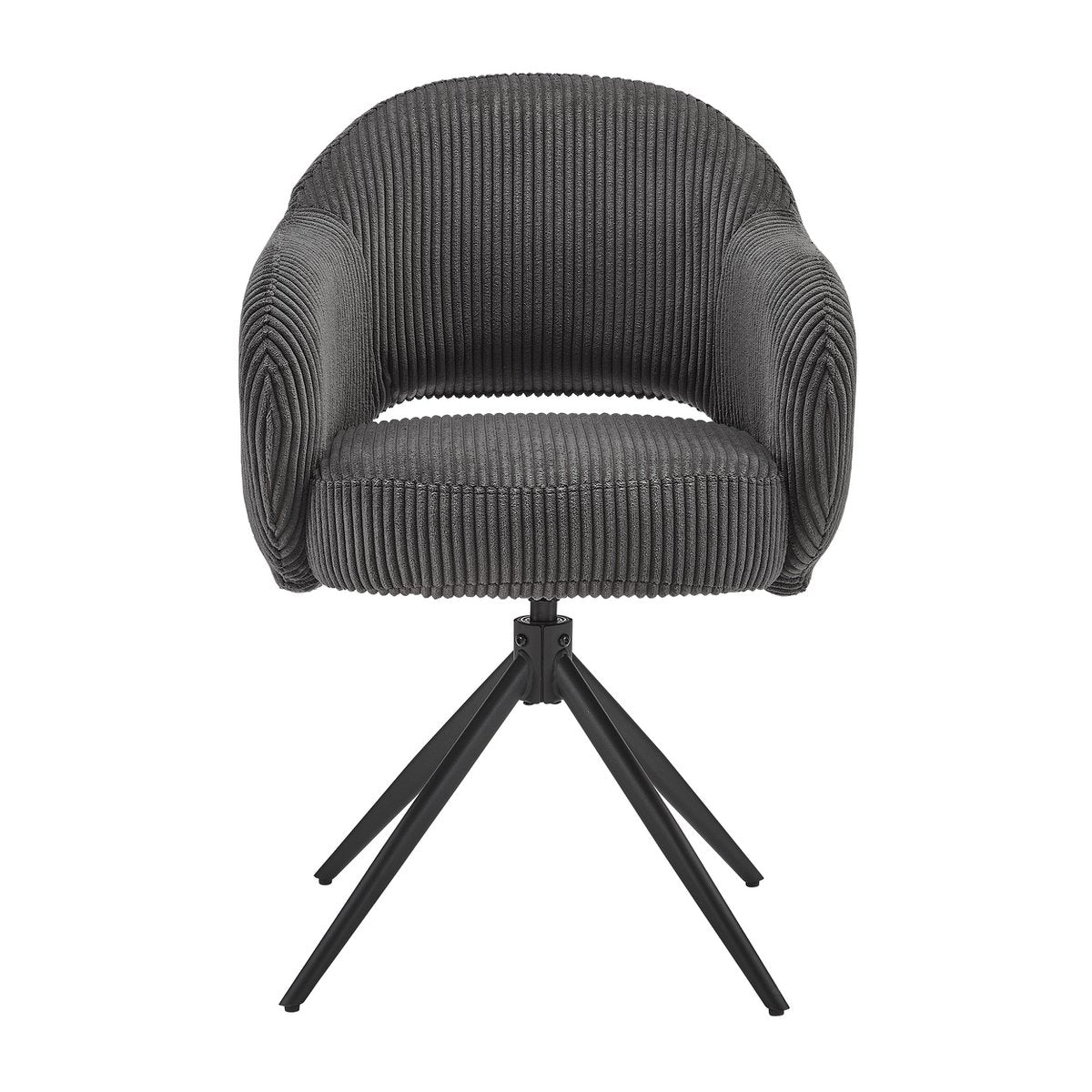 Draaifauteuil Donkergrijs met Zwart Metalen Frame – Corduroylook & Pocketvering - SalesFever - Casanovio