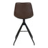 Monaco Counter Chair - Bruin, PU/Staal, 51x44x96 cm - Set van 2