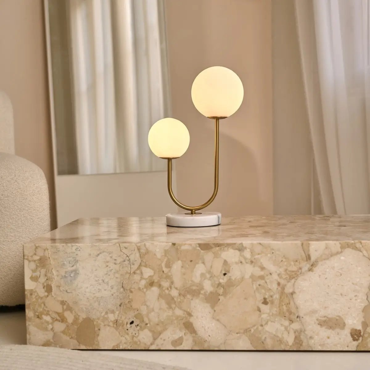 Giorgia elegante marmeren lamp | Matglazen lampen en snoerlamp