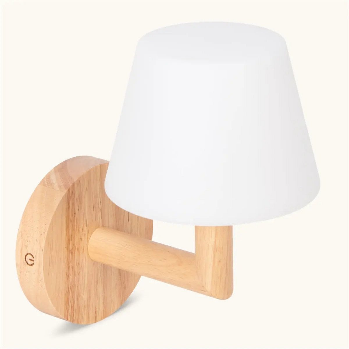 Ted lichtbruin houten oplaadbare wandlamp | Draadloze en dimbare verlichting