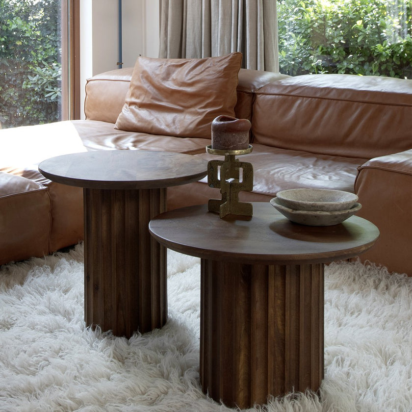 Bullnose bijzettafel bruin 55 cm