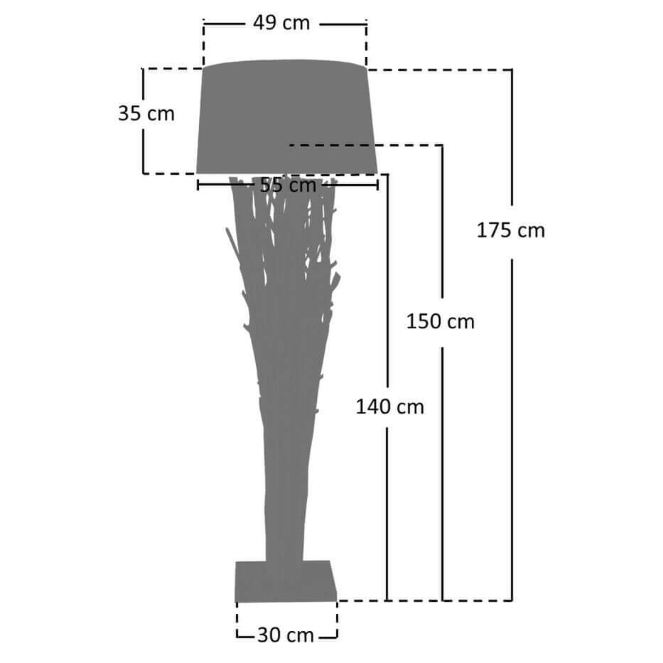 Stehleuchte Treibholz Natur/Weiß 175 cm - SalesFever