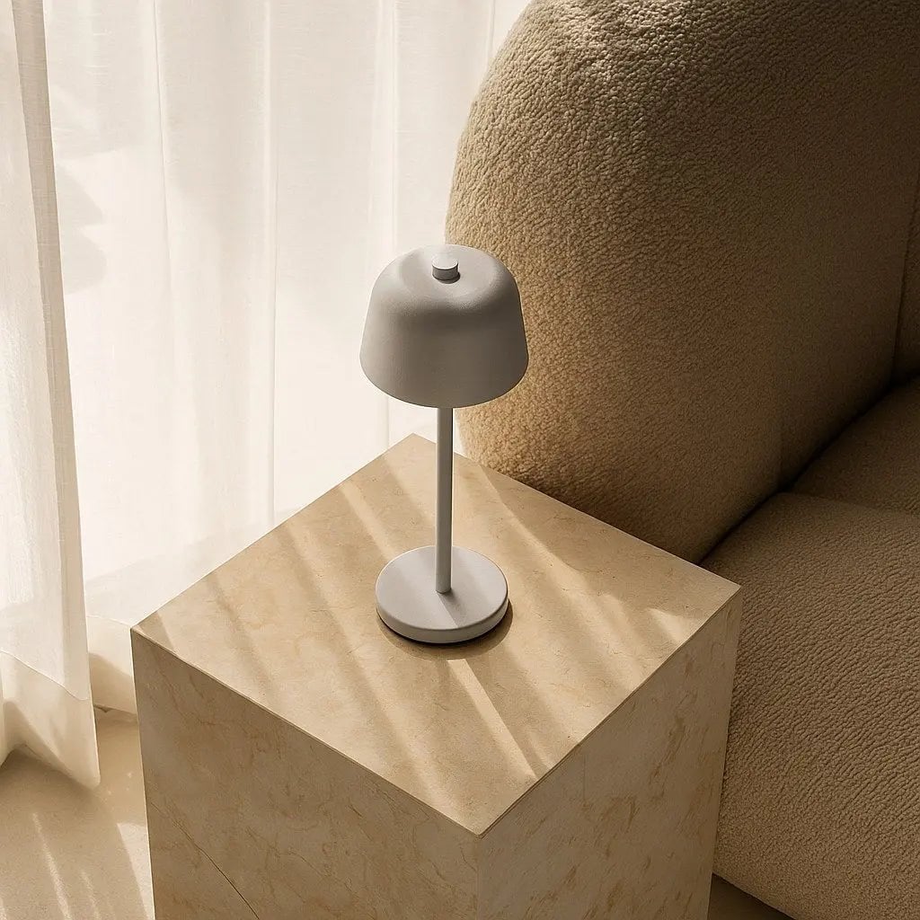 Anton Shadow Gray Oplaadbare tafellamp | Stijlvolle en draadloze verlichting